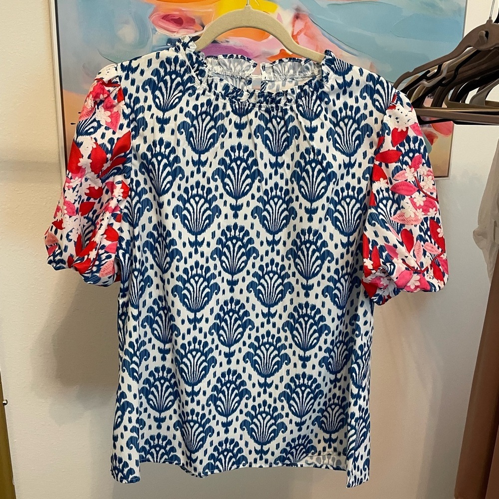 Floral Boho Cottagecore Coastal Boutique style Statement Spring summer Top